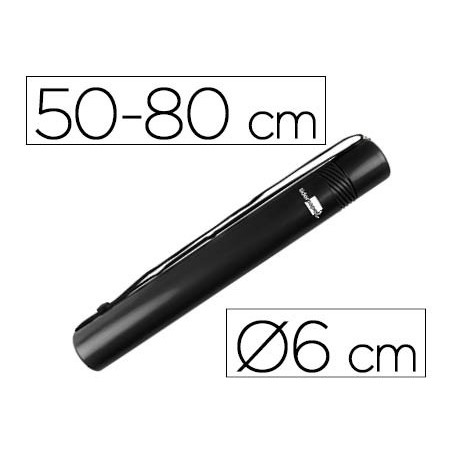 TUBO PORTA DESENHOS EXTENSIVEL 80 CM PRETO