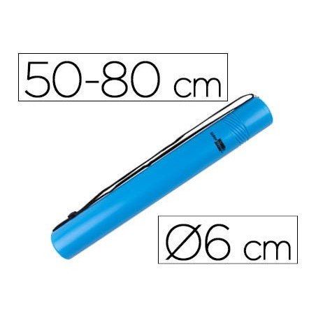 TUBO PORTA DESENHOS EXTENSIVEL 80 CM AZUL