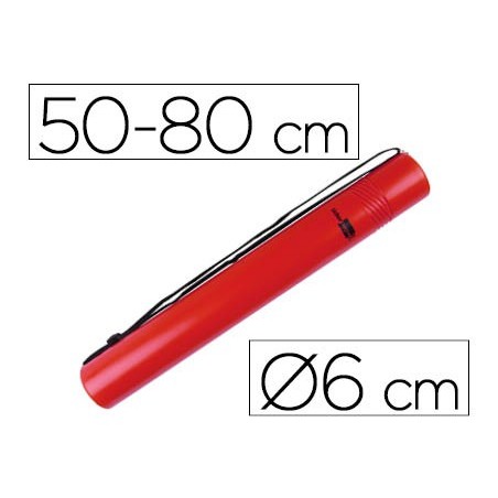 TUBO PORTA DESENHOS EXTENSIVEL 80 CM VERMELHO