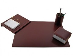 CONJUNTO DE SECRETARIA POLIPELE JOGO DE 4 PECAS COR CASTANHO