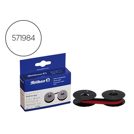 FITA MAQUINA PELIKAN PARA OLIVETTI GRUPO 8D NYLON PRETO/VERM