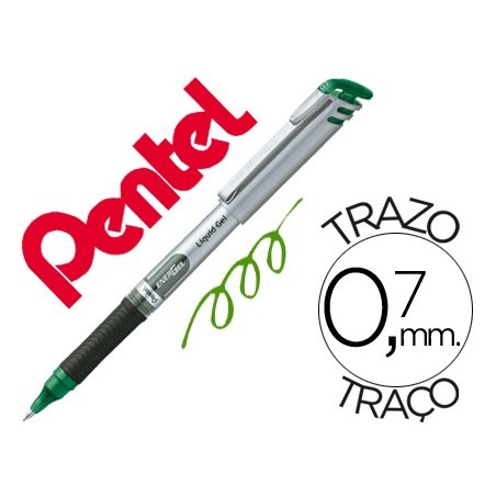 12un ROLLER PENTEL BL17 ENERGEL PONTA METAL VERDE