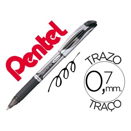 12un ROLLER PENTEL BL57 ENERGEL PONTA METAL PRETO