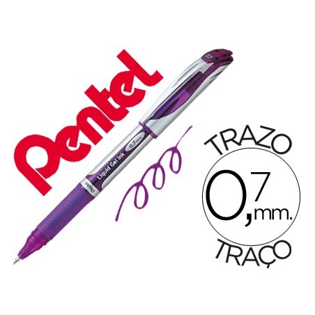 12un ROLLER PENTEL BL57 ENERGEL PONTA METAL VIOLETA
