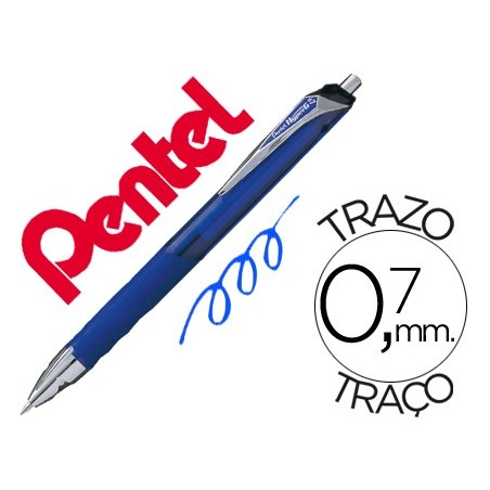 12un ROLLER GEL PENTEL KL257 HYPERG RETRACTIL AZUL