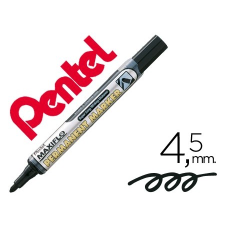 12un MARCADOR PENTEL NLF50 PERMANENTE MAXIFLO 4,5 MM PRETO