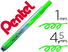 12un MARCADOR PENTEL SXS15 FLUORESCENTE RETRACTIL VERDE