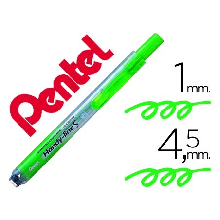 12un MARCADOR PENTEL SXS15 FLUORESCENTE RETRACTIL VERDE