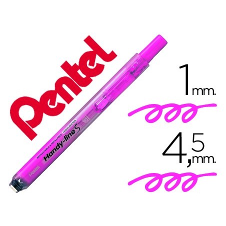 12un MARCADOR PENTEL SXS15 FLUORESCENTE RETRACTIL ROSA