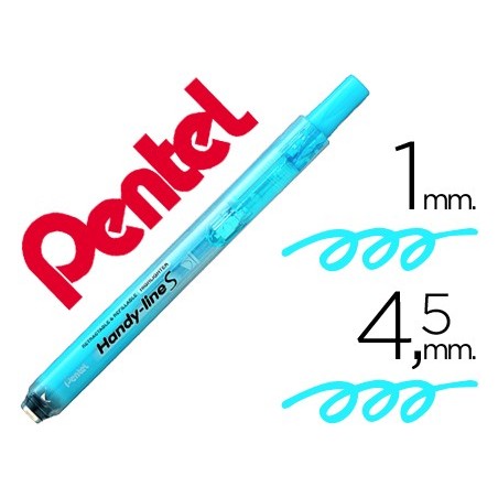 12un MARCADOR PENTEL SXS15 FLUORESCENTE RETRACTIL AZUL