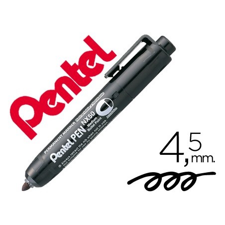 12un MARCADOR PENTEL NX50 PERMANENTE PONTA REDONDA RETRACTIL