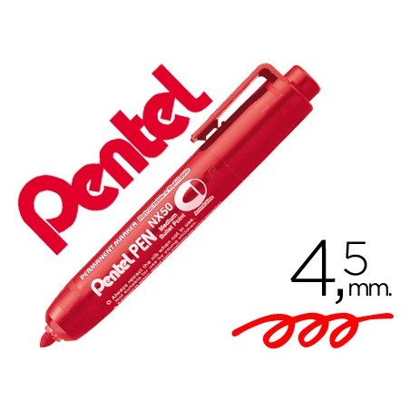 12un MARCADOR PENTEL NX50 PERMANENTE PONTA REDONDA RETRACTIL