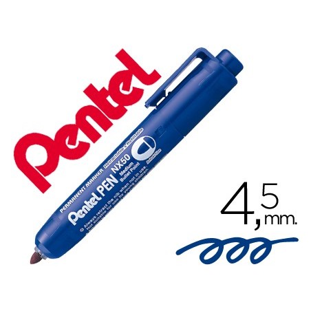 12un MARCADOR PENTEL NX50 PERMANENTE PONTA REDONDA RETRACTIL