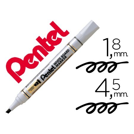 12un MARCADOR PENTEL MW86 QUADRO BR. BISELADO PRETO