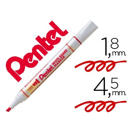 12un MARCADOR PENTEL MW86 QUADRO BR. BISELADO VERMELHO