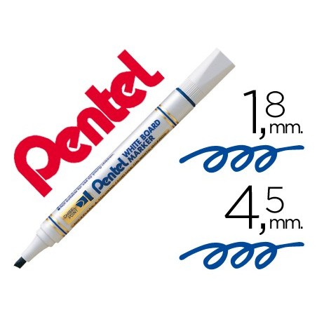 12un MARCADOR PENTEL MW86 QUADRO BR. BISELADO AZUL