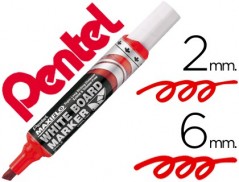 12un MARCADOR PENTEL MWL6 MAXIFLO QUADRO BR. BISELADO VERMEL