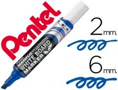 12un MARCADOR PENTEL MWL6 MAXIFLO QUADRO BR. BISELADO AZUL