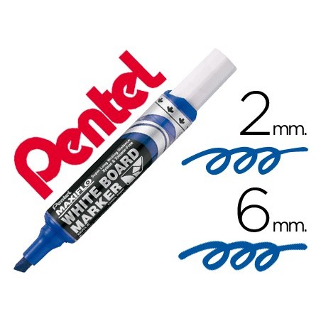 12un MARCADOR PENTEL MWL6 MAXIFLO QUADRO BR. BISELADO AZUL