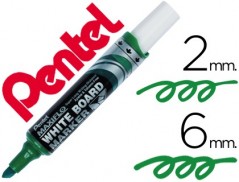 12un MARCADOR PENTEL MWL6 MAXIFLO QUADRO BR. BISELADO VERDE
