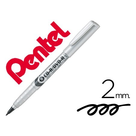 12un MARCADOR PENTEL NMS51 CD/DVD PERMANENTE PRETO