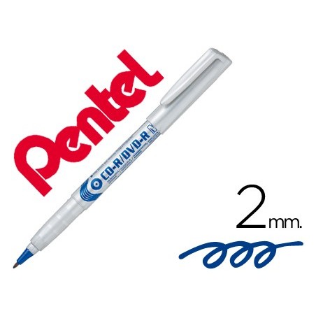 12un MARCADOR PENTEL NMS51 CD/DVD PERMANENTE AZUL