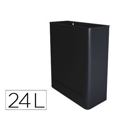 CESTO DE PAPEIS METALICO DE PAREDE 24L. 460X350X150 MM PRETO