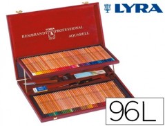 LAPIS DE CORES LYRA REMBRANDT AGUARELA 96 CORES ESTOJO MADEI