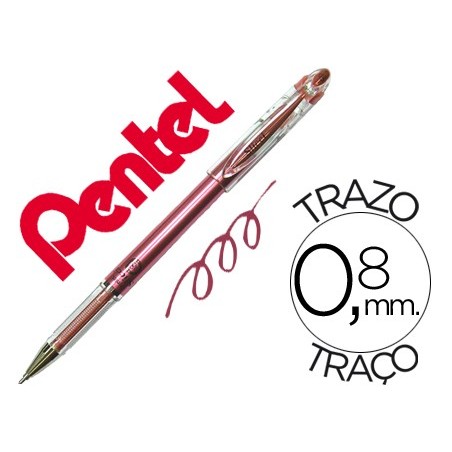 12un ESFEROGRAFICA ROLLER METALICA PENTEL BG 208 VERMELHA 0,