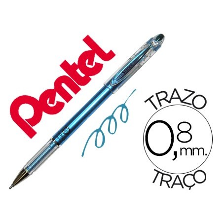 12un ESFEROGRAFICA ROLLER METALICA PENTEL BG 208 AZUL 0,4 MM