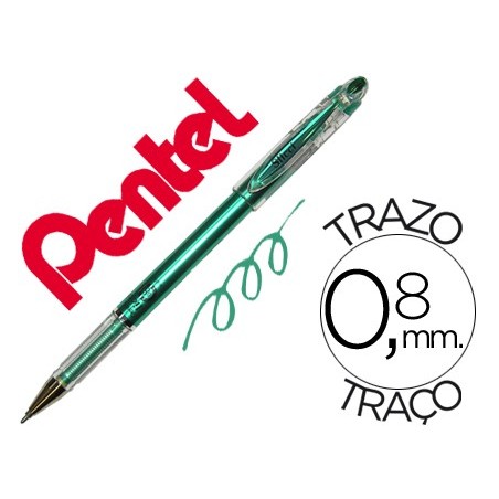 12un ESFEROGRAFICA ROLLER METALICA PENTEL BG 208 VERDE 0,4 M