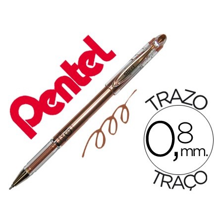 12un ESFEROGRAFICA ROLLER METALICA PENTEL BG 208 BRONZE 0,4