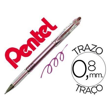 12un ESFEROGRAFICA ROLLER METALICA PENTEL BG 208 ROSA 0,4 MM