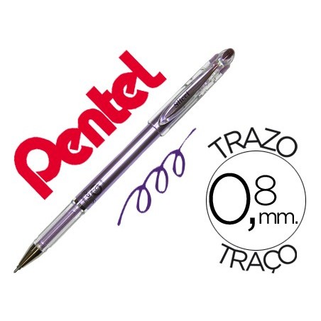 12un ESFEROGRAFICA ROLLER METALICA PENTEL BG 208 VIOLETA 0,4