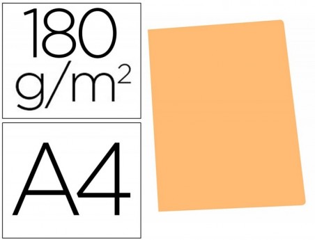 50un CLASSIFICADOR CARTOLINA GIO DIN A4 LARANJA PASTEL 180 G