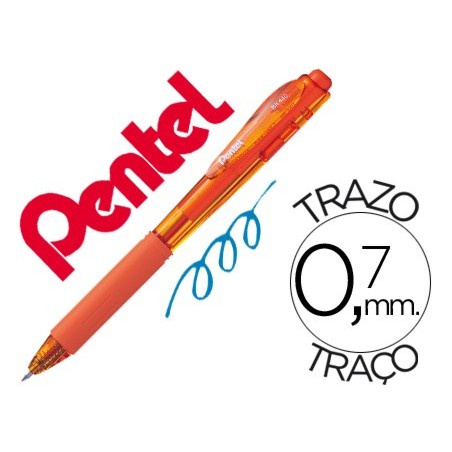 12un ESFEROGRAFICA RETRATIL PENTEL BK440 LARANJA