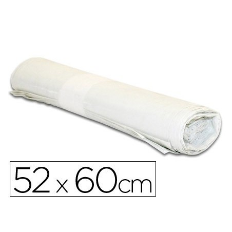 SACO DE LIXO DOMESTICO BRANCO 52X60CM GALGA 70 ROLO DE 20 UN