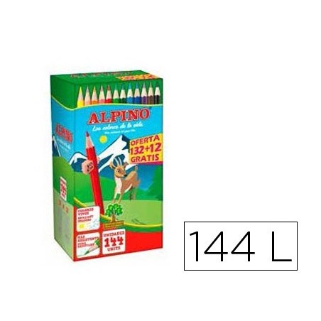 LAPIS DE CORES ALPINO SCHOOL PACK DE 132 + 12 UNIDADES OFERT