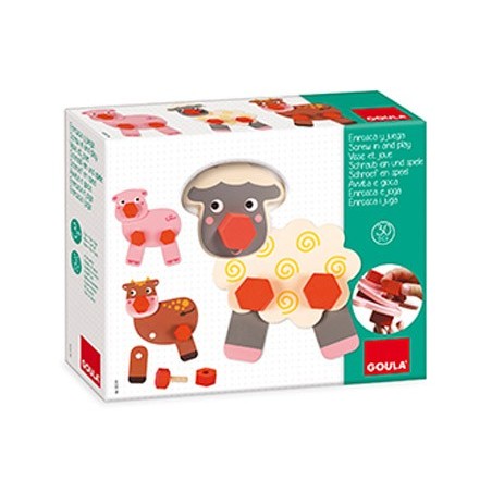 JOGO GOULA DIDATICO ENROSCA E JOGA ANIMAIS DA QUINTA