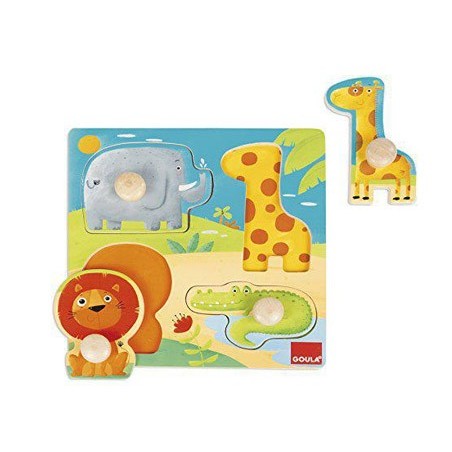 PUZZLE GOULA ANIMAIS DA SELVA 4 PEÇAS