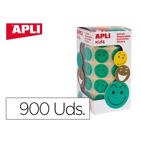 FIGURAS APLI AUTO ADESIVAS SMILE VERDE CARA FELIZ ROLO DE 90