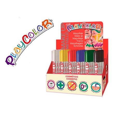 BARRA DE MAQUILHAGEM PLAYCOLOR MAKE UP METALLIC EXPOSITOR DE