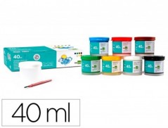 GUACHE LIDERPAPEL ESCOLAR 40 ML 7 CORES SORTIDAS + PINCEL