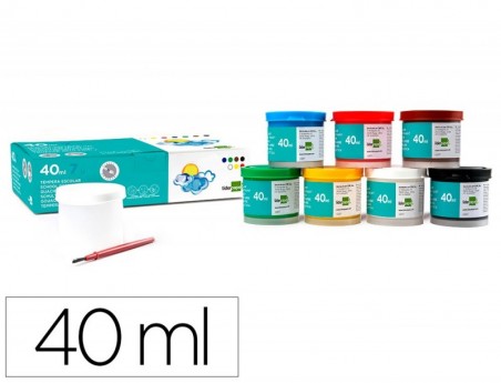 GUACHE LIDERPAPEL ESCOLAR 40 ML 7 CORES SORTIDAS + PINCEL