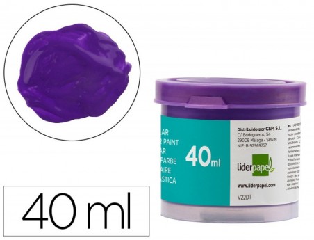 5un GUACHE LIDERPAPEL ESCOLAR 40 ML VIOLETA