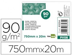 BLOCO DE PAPEL VEGETAL LIDERPAPEL 750MMX20M 90G/M2 EM ROLO