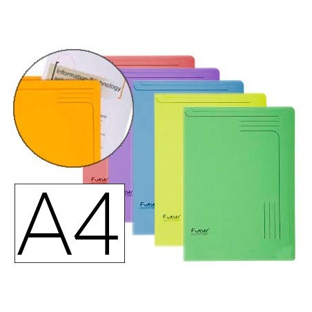 BOLSA DOSSIER CARTOLINA EXACOMPTA DIN A4 290 GR PACK DE 5 UN