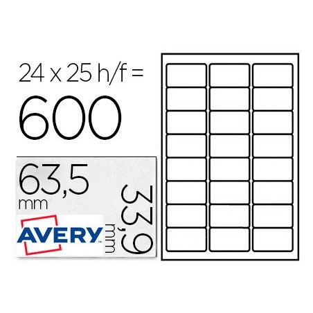 ETIQUETA ADESIVA AVERY PARA CONGELADOR BRANCA 63,5X33,9 MM T