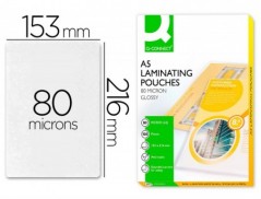 BOLSA DE PLASTIFICAR Q-CONNECT 153 X 216 MM 80 MC DIN A5 CAI
