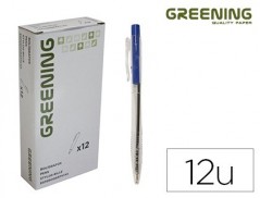 12un ESFEROGRAFICA GREENING AZUL RETRATIL